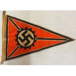 German WWII Technical Service Pennant, maker Bau Muhlhausen Gmbh. A scarce pennant.