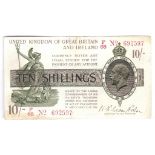 Great Britain 1919 - Ten shillings, Warren Fisher, T26, serial F/68, AVF-stock of a long established