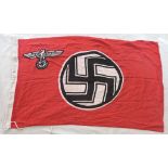 German WWII Naval Flag with Various stampings on the lanyard " 1939 Berlin 55x100" (Sold as is)