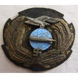 German Style Zeppelin Airship Officer's Cap badge, Pre WWII Piece. A/F