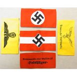 German Arm Bands, a collection of five including Hitler Youth, N.S.D.A.P. Arm band etc.Sold A/F