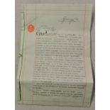 George VI, Elizabeth II - A lease document in two prints for Bircham School, Norfolk including a map