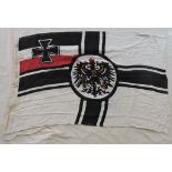 German WWI Imperial Naval Flag with various stampings on the lanyard 1917 Kiel, 55 x 100. Sold A/F