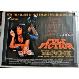 Film Poster: Pulp Fiction (1994, 40" x 30"), good condition. Starring John Travolta, Uma Thurman,