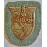 German Kuban arm shield WWII style