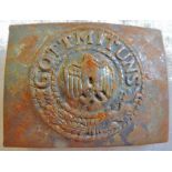 German WWII Style Belt Buckle, somewhat rusted but an excellent buckle. Would clean up well.