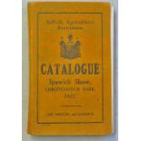 Ipswich Show Catalogue 1927, produced by the Suffolk Agricultural Association. Some wear and tear.