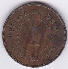 British Honduras 1885 - cent GEF/AUNC, (KM6) scare