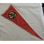 German WWII SA Pennant, Erfurt maker but the rest of the ink stamp has faded.