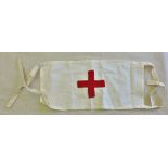 Imperial German WWI dated Rotes Kreuz (Red Cross) armband. Stamped BAVI 1916, it is a fair