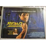 Film Poster: Remo - Unarmed and Dangerous (1985, 40" x 30"). Some creasing around the edges.A Guy