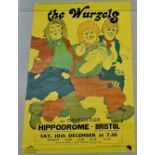 Theatre or music poster - The Wurzels with Dave Butler at Bristol Hippodrome, a vintage paper poster