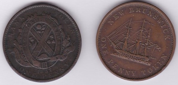Canada (Lower Canada) 1837 5 Sous (Penny) Token Quebec Bank on Ribbon, KM Tu11, AVF - Canada (New
