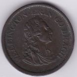 Ireland 1822-penny token, Wellington right, rev Hibernia (No.1917) GVF