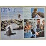 Film Brochure - Free Willy, 1993, A4 size, opens out to A3 size centrefold. Starring Jason James