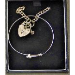 Jewellery-Silver 'locket' bracelet and a silver Childs christening bracelet boxed.