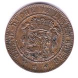 Luxembourg 1865A-10 centimes, EF with some lustre(KM23.2)