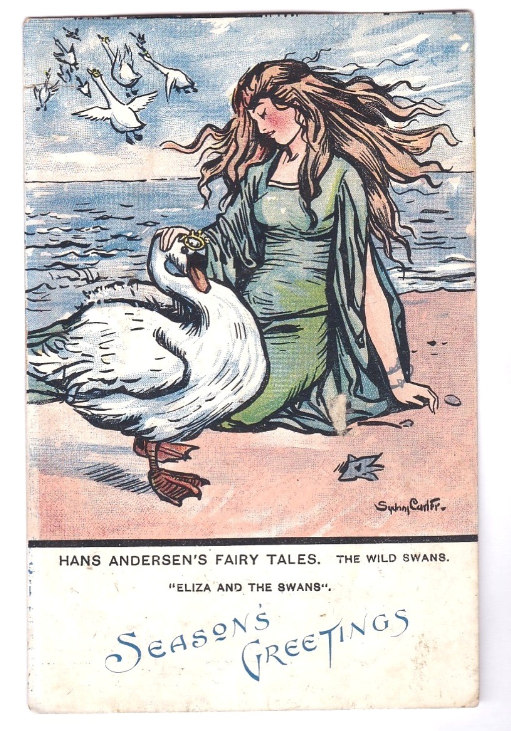 Fairy Tales - Hans Andersen's Fairy Tales, The Wild Swans (Eliza and the Swans), artist card by