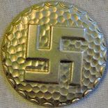 German Nazi era Patriotic tinnie badge, an interesting version made from white metal.