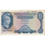 England - £5 Blue Britannia 1961 J04 860 976 O'Brien VF B280