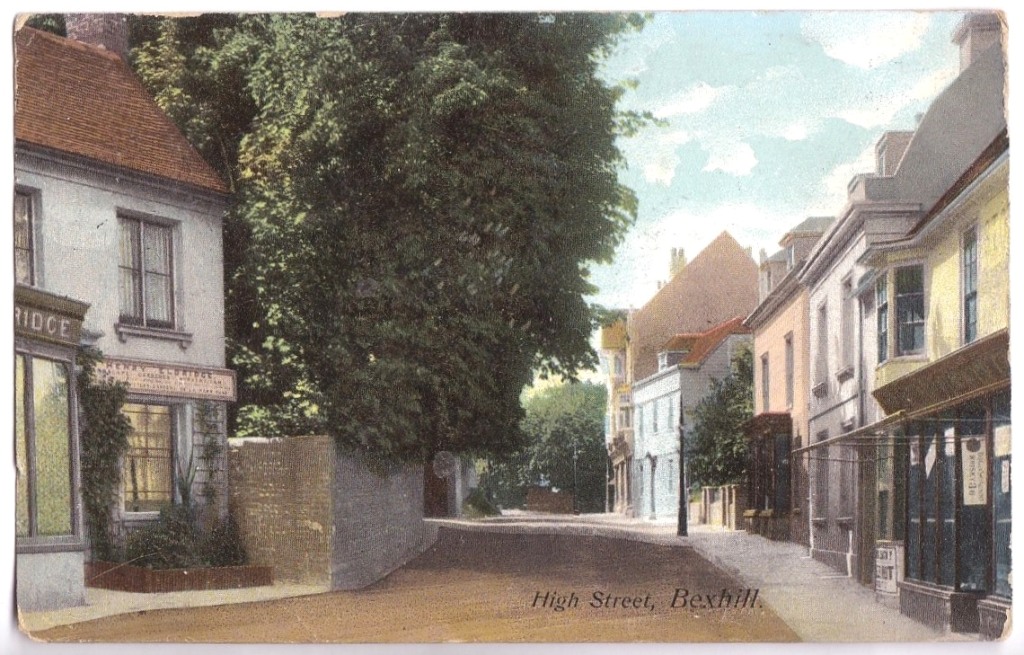 Sussex - Bexhill-on-Sea - High Street, colour card, used Bexhill 1906