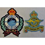 Royal Canadian Air Force Cloth Patches - one large 'Maritime Section' both with a KC. Interesting