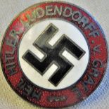 German 1930's Membership badge, Heil Hitler, Ludendorff. V. Grafe, makers mark: RZM M1/128 Eugen