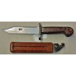 Russian AK47 Bayonet, composite wood handle, non matching scabbard.