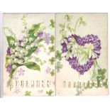 Greetings/Mechanical - two beautiful flower cards with Good Luck/Betain changlake Letters. Milton (