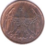 Germany 1932D-4 pfennif,GEF with considerable lustre.(KM75)