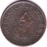 Ireland 1805-George III, half penny, EF, part lustre,(KM147.1)