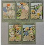 Advertising/Artists - Wright's Coal Tar Soap, by L.E.F. Five scarce early cards. ("Jack and Jill")