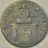 German WWII SS Gautag Munchen 1933 day badge, a very rare example of day badge.