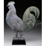 RARE CAST ZINC & COPPER ROOSTER WEATHERVANE BY A.L. JEWELL & CO. Third quarter of the 19th