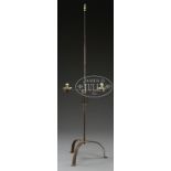 WROUGHT IRON CANDLESTAND BY DOUG RYAN. Late 20th century; reproduction of 1760-70 style candlestand,