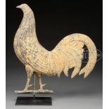 LARGE RARE OVER-SIZED FIGHTING COCK ROOSTER WEATHERVANE ATTRIBUTED TO HARRIS & CO., BOSTON, MA. 19th