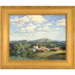 JAMES KING BONNAR (American, 1883-1961) POWNAL VERMONT LANDSCAPE. Oil on board. Housed in a good