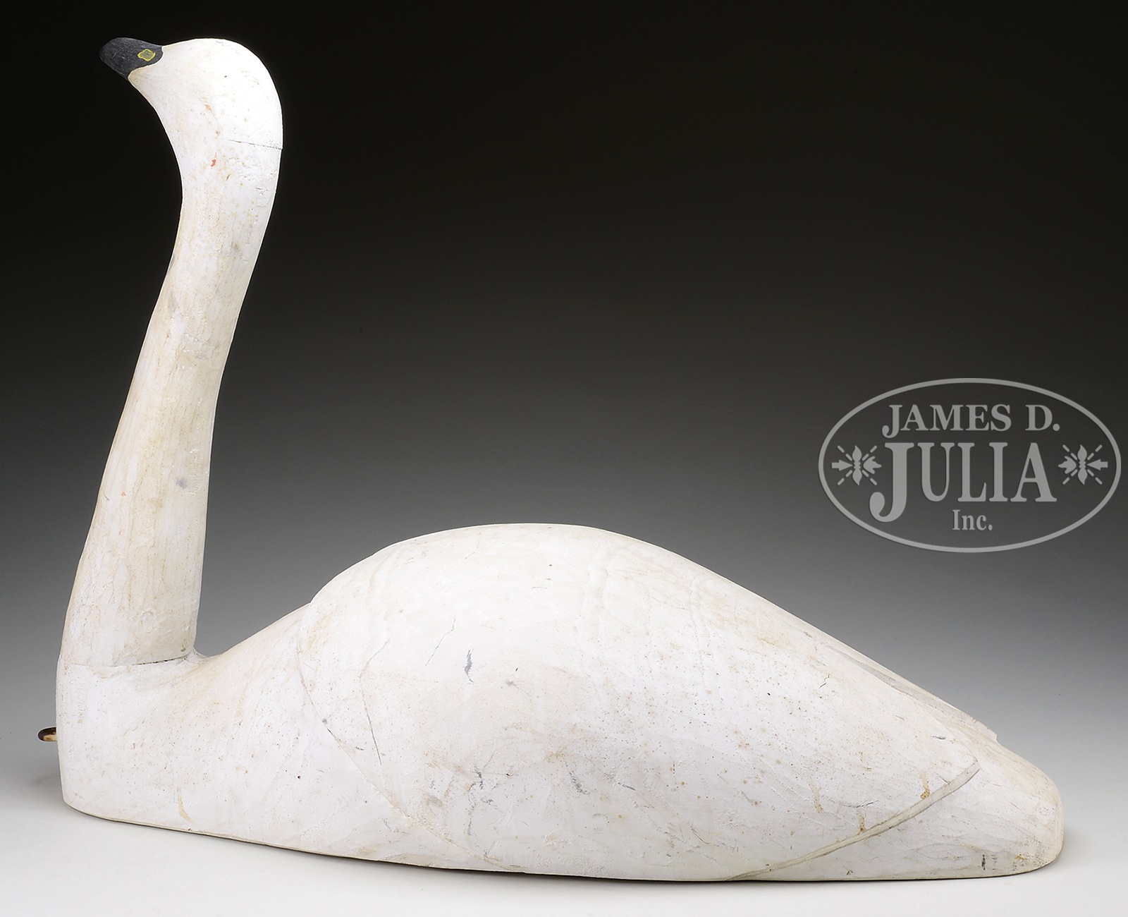 SWAN CONFIDENCE DECOY. American, late 20th century. Carved wood and painted to simulate a working - Image 2 of 2