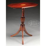 FINE FEDERAL INLAID MAHOGANY CANDLESTAND. 1790-1810, New York. Rectangular top with canted corners