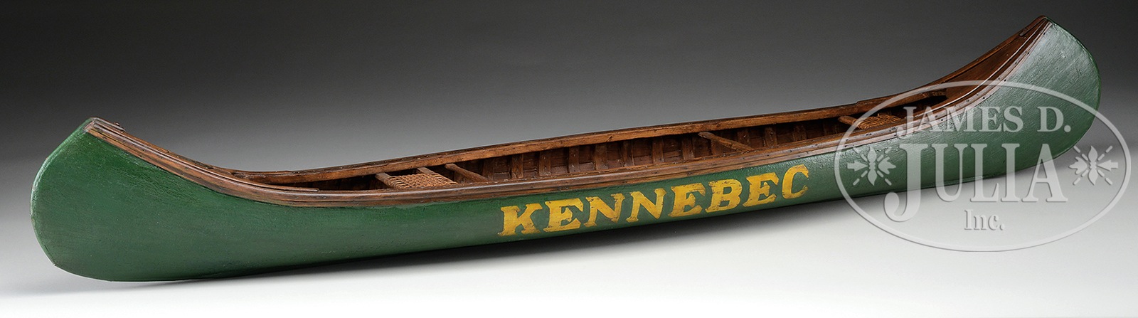 SALESMAN SAMPLE MODEL CANOE BY THE KENNEBEC BOAT AND CANOE COMPANY, WATERVILLE, MAINE. Early