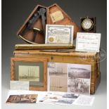 MARITIME COLLECTION OF CAPTAIN GEORGE W. LANE (1860-1948). Lot consists of: 1) 15" x 13" cased
