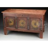 EARLY AMERICAN PAINT DECORATED BLANKET CHEST. 18th Century, probably Pennsylvania. This nice early