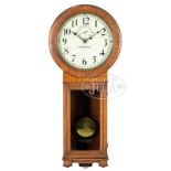 OAK CASED SETH THOMAS NO. 2 REGULATOR WALL CLOCK. Metal dial with additional seconds dial marked "