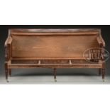 FINE FEDERAL TRANSITIONAL CARVED MAHOGANY SETTEE. First quarter 19th Century, Hartford, Connecticut,