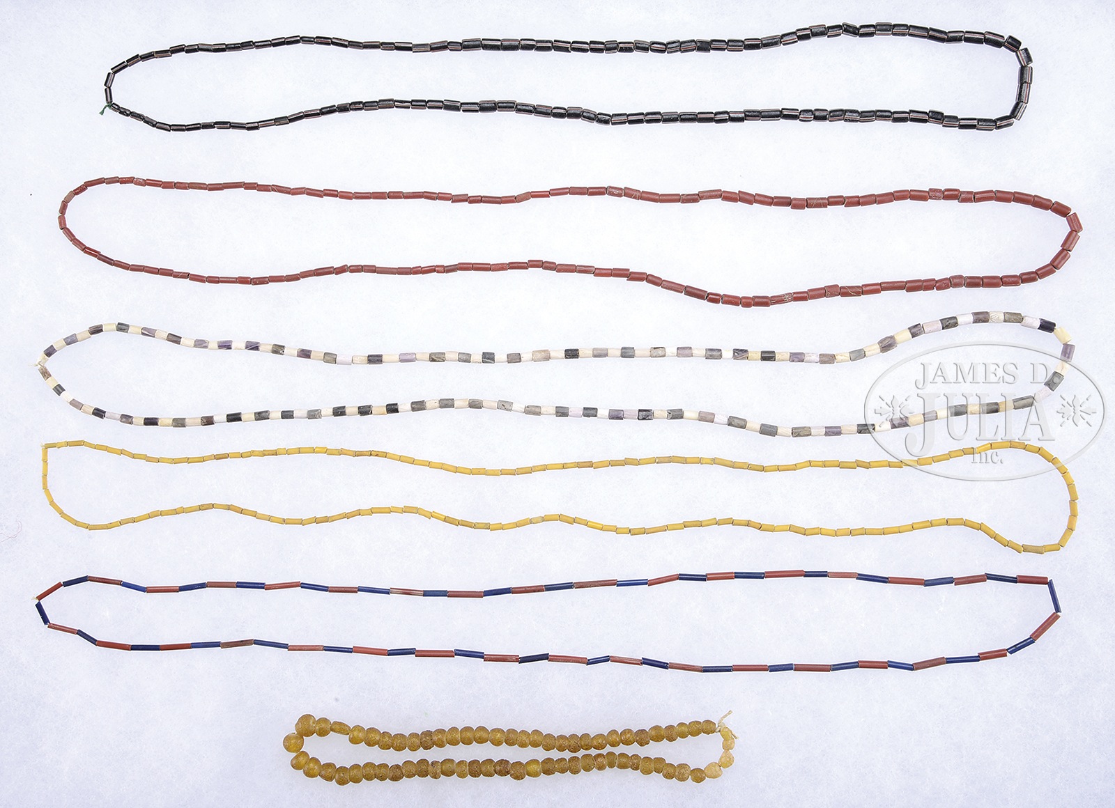 LARGE GROUPING OF EXCAVATED INDIAN TRADE BEADS, WAMPUM AND TRADE AXES. This grouping from the the