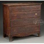 TWO DRAWER LIFT TOP DECORATED BLANKET CHEST. First half 19th Century, New England coast. The birch