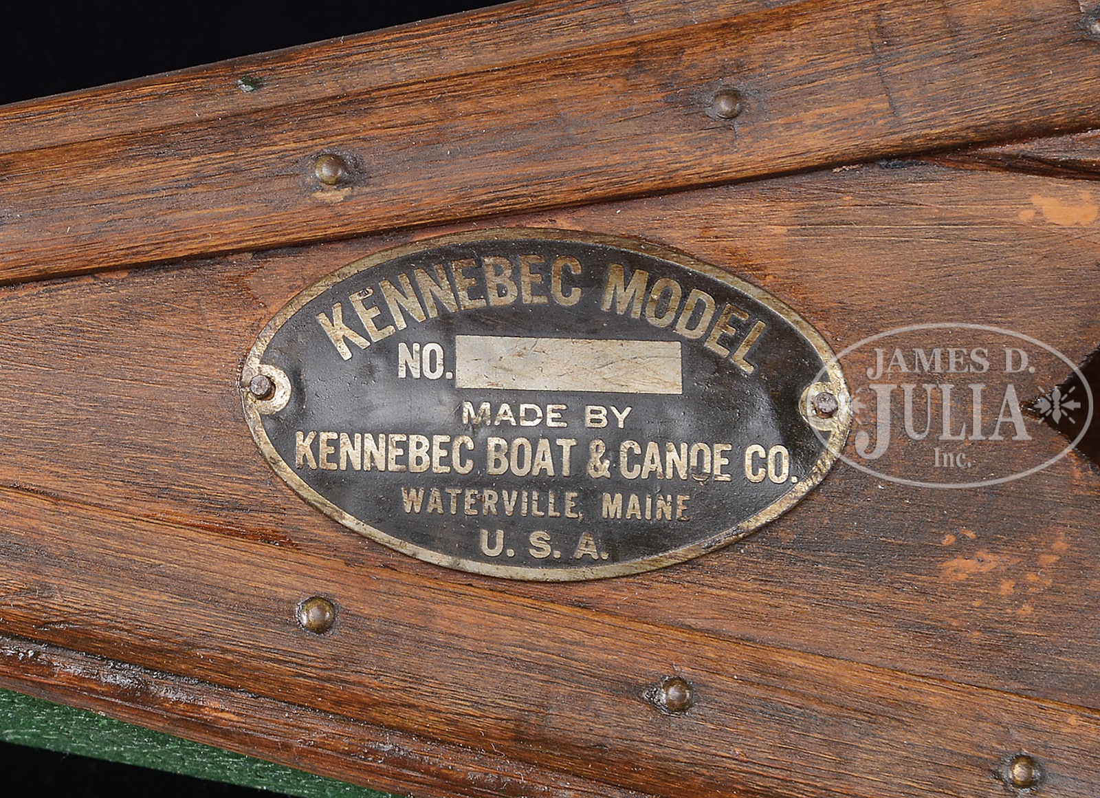 SALESMAN SAMPLE MODEL CANOE BY THE KENNEBEC BOAT AND CANOE COMPANY, WATERVILLE, MAINE. Early - Image 3 of 5