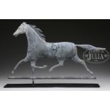 ETHAN ALLEN RUNNING HORSE WEATHERVANE. Late 19th/early 20th Century. Full bodied form, applied