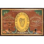 HAND-PAINTED GUINNESS EXTRA STOUT PUB SIGN. Circa 1940 Ireland. Painted for "John Mulligan, 8