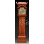 RARE AND IMPORTANT QUEEN ANNE CHERRY TALL CASE CLOCK BY JEDUTHAN BALDWIN, BROOKFIELD, MA., DATED